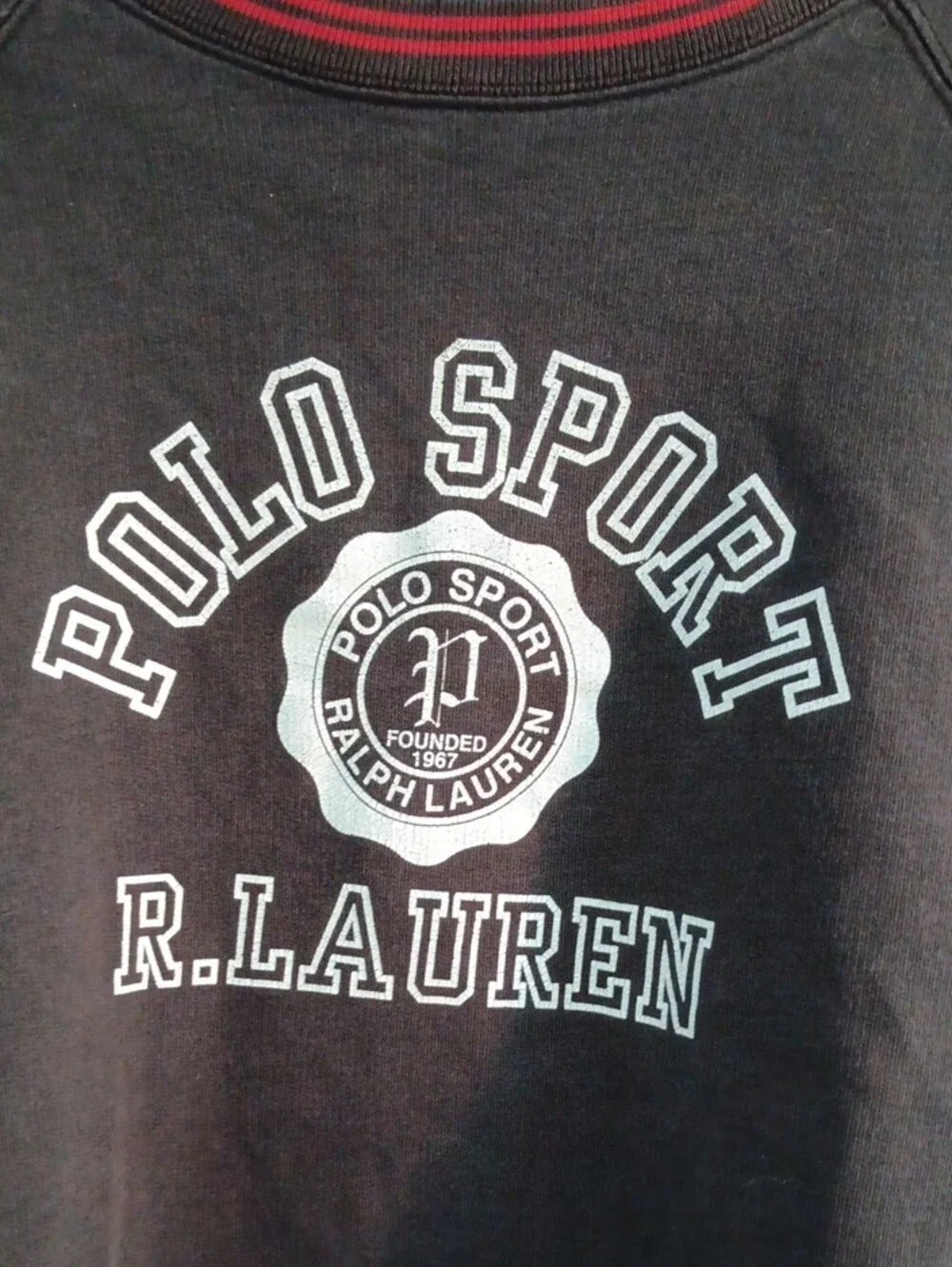 VTG 90s Polo Sport Ralph Lauren Raglan Sweatshirt Hong Kong Heavy Cotton XL